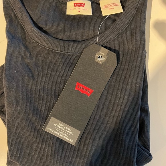 Levi’s black woman top crew neck shirt basic new blouse - Picture 3 of 4